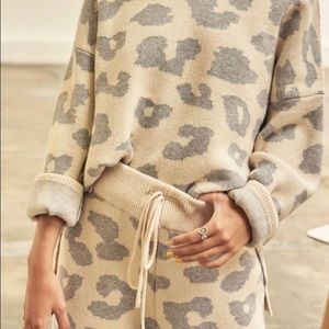 Never Fully Dressed Copenhagen Leopard Knit Jumpsuit - Cremé